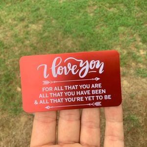 I LOVE YOU Metal Wallet Card